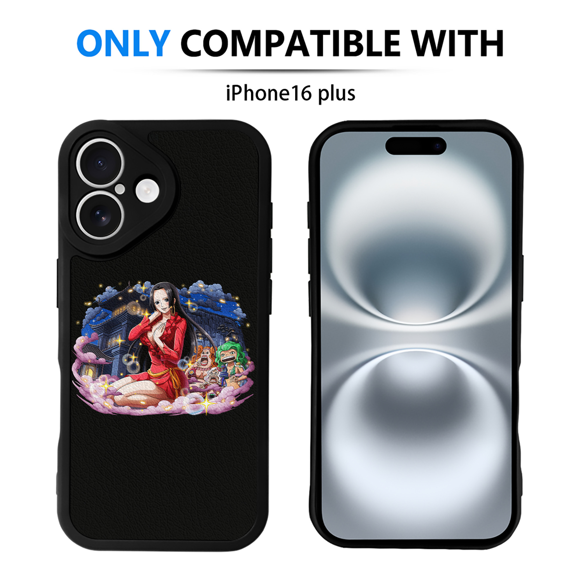 （画像用） ワンピース ボア・ハンコック ONE PIECE Boa·Hancock 【iPhone 16シリーズ対応】シリコンスマホケース（レザー調） 材質：シリコン